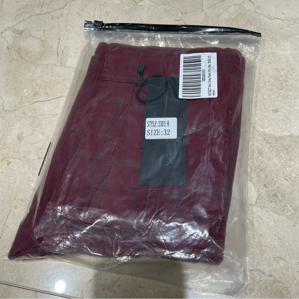 Burgundy Plaid Pants